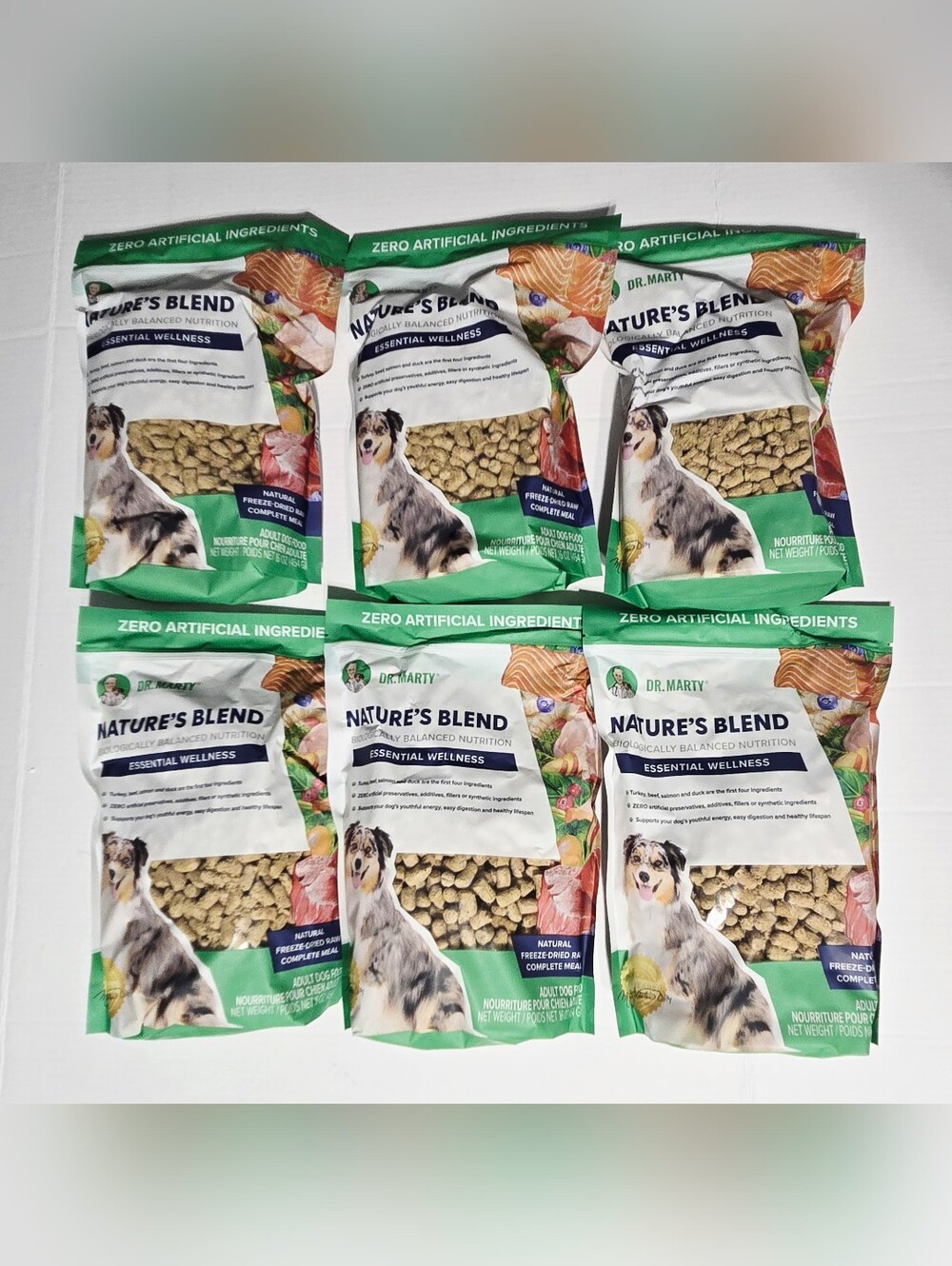 Dr. Marty Nature's Blend Essential Wellness Freeze-Dried Raw Dog Food Lot of 6